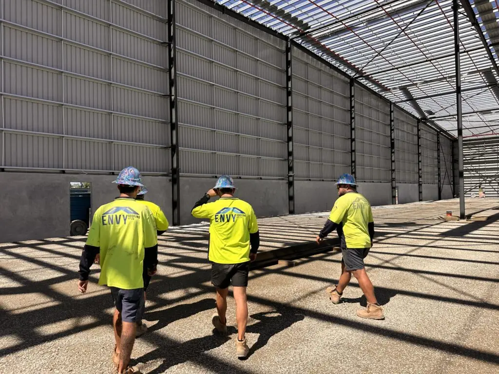 The Envy Roofing team getting ready to carry out a roof installation on the Sunshine Coast.